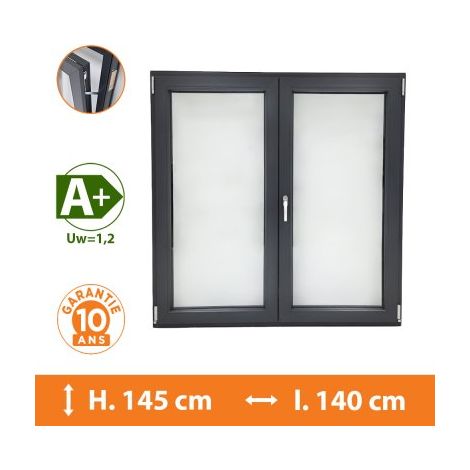 Fenêtre 2 Vantaux Gris - H.145 x l.140 cm (1/5)