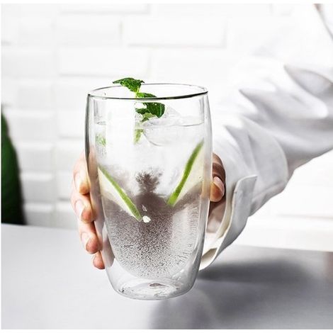Verres à double paroi - 450 ml - Set de 6 - Verres à café - Verre à thé - Verres à cappuccino - Verres à Latte Macchiato - Verre (1/5)