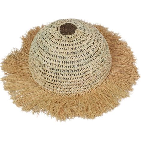 JARDIN202 - Lámpara de Techo de Rafia Maldiva – Pantalla Decorativa Natural 57x30cm Grande (1/5)