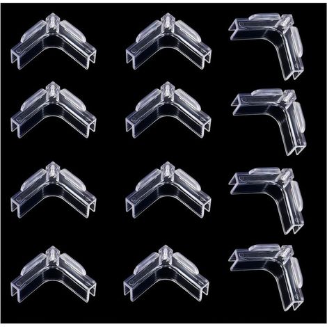 Lot de 12 Protecteur Bords D'aquarium Outils, Support d'angle,L-équerre de Fixation, D'aquarium Transparent équerres en L en Acrylique, Pur Fixation d'aquarium,vitrine en Verre, 5 mm (1/4)