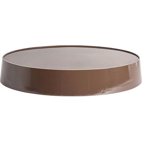 Table basse contemporaine en bois mdf marron finition brillante - Marron bois brillant contemporain (1/4)
