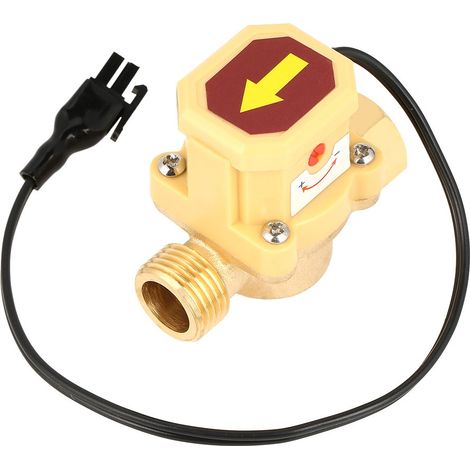 Capteur de débit d'eau, Filetage G1/2 Mâle Femelle Interrupteur de Débit en Laiton pour Pompe de Surpression Chauffe-eau Solaire (1/5)