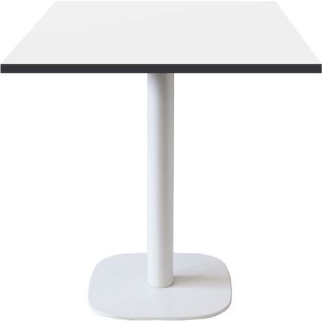 Table 70 x 70 cm - modèle Round pied blanc blanc chants noir