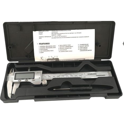 Pied à Coulisse numérique en Acier Inoxydable, 0-150MM, 6 Pouces, 0.01mm, Affichage numérique, règle électronique, Outils de Mesure de la Longueur (1/5)