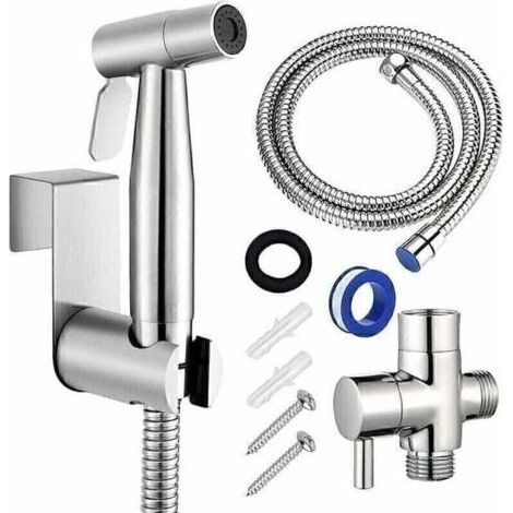 Pulvérisateur de Bidet à Main Douchette WC Kit Complet, Douchette Toilette pour Couches en Tissu de Salle de Bain, Pomme de Douche Toilette avec Tuyau,dyk.Trywise (1/4)