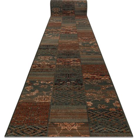 Wolle Läufer KASHQAI 4327/400 orientalisch, Patchwork grün 67cm green 67x180 cm