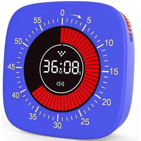 Minuteur visuel adapté aux enfants, minuteur numérique avec compte à rebours de 60 minutes, minuteur de bureau silencieux (1/5)