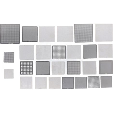 Pochoirs de reballage BGA en acier inoxydable 304, 27 pièces, modèle de retouche, maille pour l'entretien du soudage des ordinateurs portables