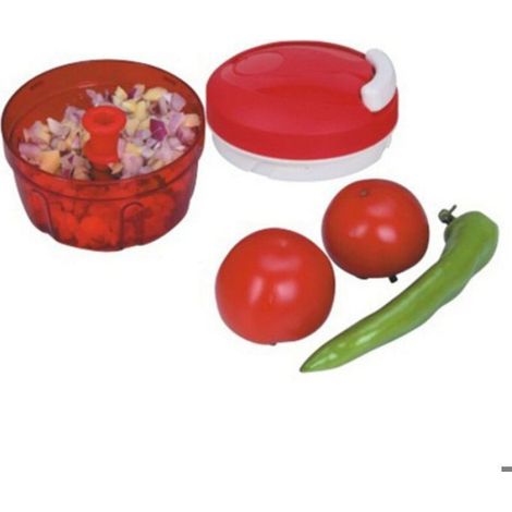 Hachoir Manuel À Légumes - Lames Acier Inoxydable 420 - Matériau ABS - Pour Oignons Ail Gingembre Céleri - 1 Pièce (1/4)