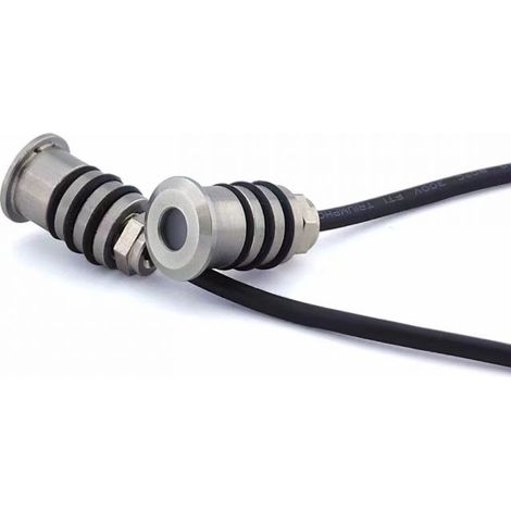 Spot Encastrable Extérieur de Sol Rond LED D15 0,2W IP68 Inox Hors Transfo ZAMBELIS - 45 deg - Blanc chaud - 3000K (1/2)