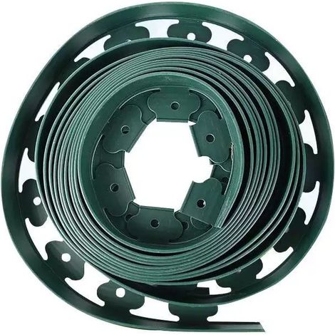 Bordure séparatrice jardin plastique vert flexible avec piquets, délimiteur pour pelouse et parterre (1/5)