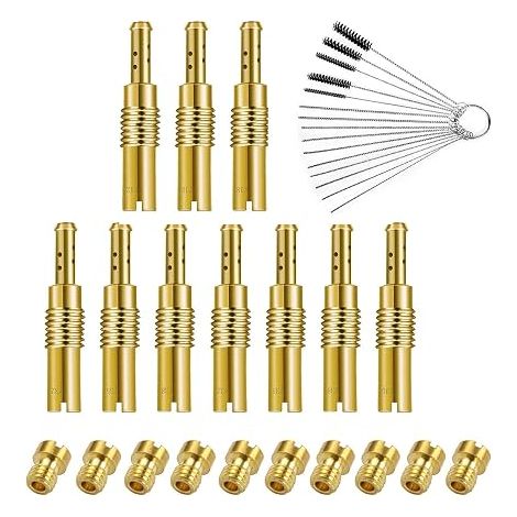 Motorcycle Carburetor Nozzle Kit, Main Nozzles and Slow Driver Nozzles with Cleaning Kit, Suitable for Motorcycles and General Engine Equipment (1/5)