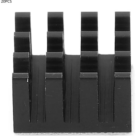 Dissipateur thermique en aluminium 20 pièces, module de refroidissement 14x14x8mm, radiateur noir pour composants électroniques. (1/5)