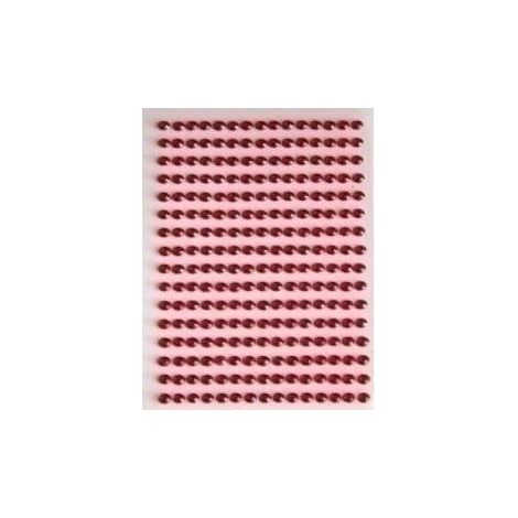 Strass rouges autocollants 6 mm, 140 pièces