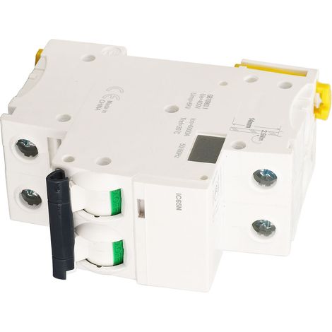 Disjoncteur miniature bipolaire, commande, isolation, protection contre les courts-circuits et les surcharges, interrupteur pneumatique 400 V CA, 40 A (1/5)