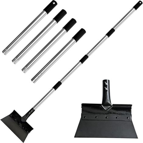 Pelle De Nettoyage Multifonctionnelle Avec Manche En 4 Parties, Manche Télescopique De 174 Cm, Acier Inoxydable Antirouille, Arrache-Mauvaises Herbes, Grattoir De Jardin Pour Jardin, Terrasse Et Dalle (1/5)