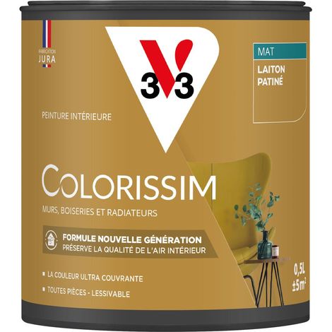 Peinture murale intérieure Colorissim® V33 Laiton patiné Mat 0,5L