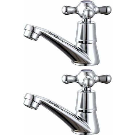1 paire de robinets de lavabo chaud et froid pour lavabo de salle de bain (1/5)
