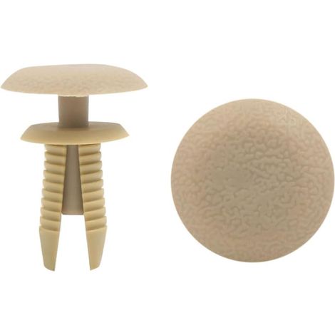 Rivets Plastique À Pousser Beige 20pcs 8mm Pour Voiture Camion (1/3)