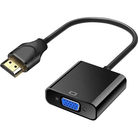 Adaptateur HDTV HDMI vers VGA 1080p (mâle vers Femelle) avec Audio pour PC, Moniteur, projecteur, HDTV, Xbox et Plus