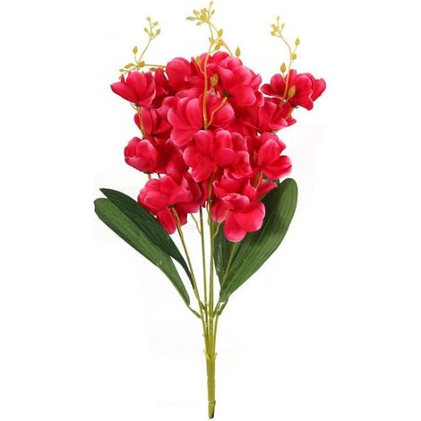 Bouquet di 5 orchidee artificiali, 58 cm, colore rosa scuro - Decorazione di alta qualità (1/3)