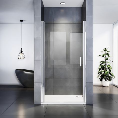 Porte de Douche 70 x 185 cm pivotante extensible verre trempé 6mm Joint de bas étanche,SIRHONA (1/5)