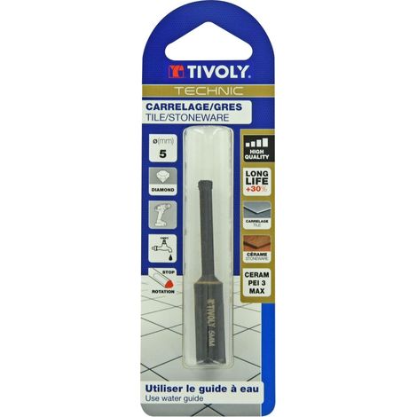 Broca de diamante TIVOLY de 5 mm para baldosas de gres TIVOLY