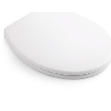 COOCHEER Tavoletta WC Copriwater Universale O Forma, Sedile WC con Chiusura Ammortizzata e Sgancio Rapido, Facile da Pulire in Plastica coperchio water Bianco (44 x 37,5 x 5,4 cm) (1/5)