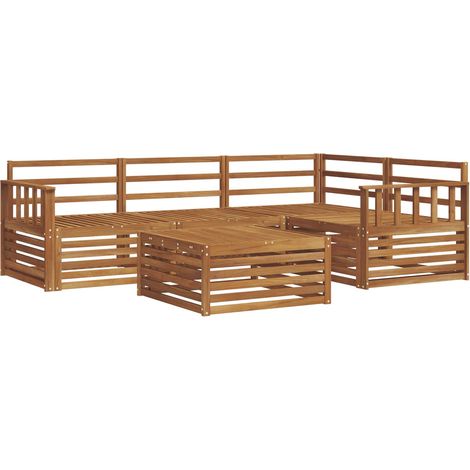 Conjunto de sofás de exterior 5 pcs Natural vidaXL (1/5)