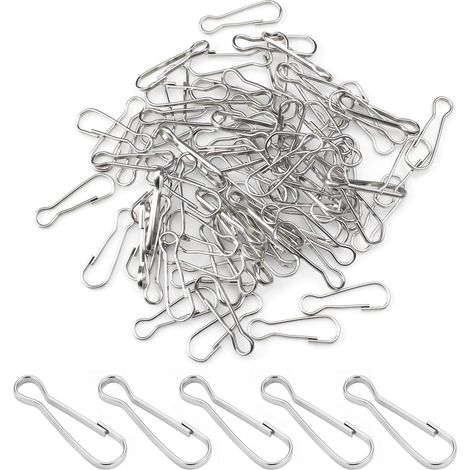 EASYCOMFORT 80 pièces Clips de mât de drapeau en acier inoxydable pour mât de drapeau, corde à linge, porte-clés (1/4)