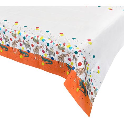 Nappe en Papier 120 x 180 cm Nappe Jetable Anniversaire Jungle Thème Animal sans Plastique Recyclable Décoration Fête (1/5)