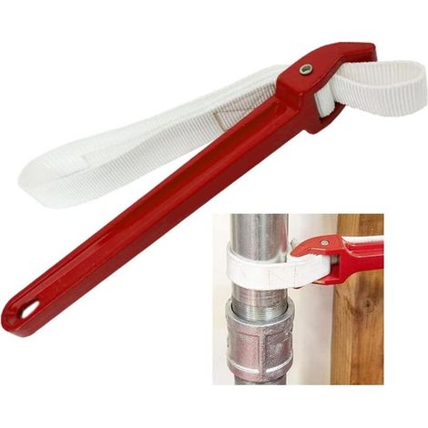 Clé à Sangle Réglable Clé a Sangle Filtre à Huile Universel Poignée Antidérapante de 30cm Bracelet 85cm Clef à Sangle Durable Facile a Utiliser pour Filtres à Huile Tuyaux d'Arrosage Robinet
