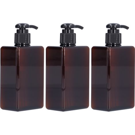 Lot de 3 flacons-pompes de 280 ml, contenants vides pour savon liquide pour les mains, flacons souples en plastique, pratiques à emporter. (1/5)