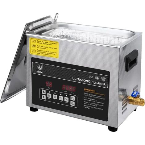 Limpiador ultrasónico, diseño portátil, aplicaciones versátiles, 10 L, negro, enchufe europeo de 100 V-240 V. (1/2)