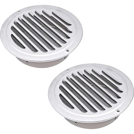2 Pièces Grille de Ventilation 200mm Acier Inoxydable, Grille d'Echappement Ronde avec Moustiquaire pour Garage Cuisine Salle de Bain (1/5)