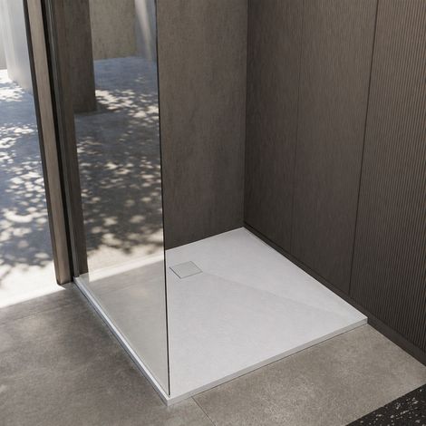 Plato de Ducha 90x90x2.6 cm Acabado piedra - Blanco Mate - ROCK 2 WHITE