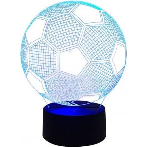 Lampe 3D football LED tactile USB, veilleuse design ballon de foot, cadeau lumineux pour fans de sport. (1/5)