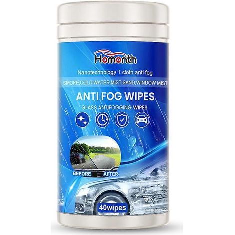 Lingettes anti-buée pour voiture, pare-brise et rétroviseur pour éliminer l'huile et assurer une visibilité optimale par temps de pluie (1/5)