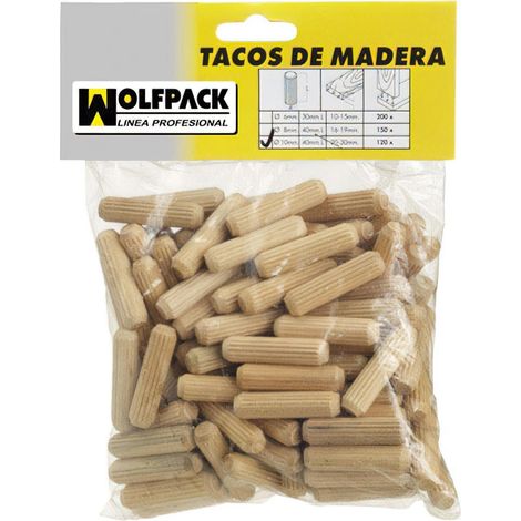 WOLFPACK LINEA PROFESIONAL espigas madera 8x40 mm. (bolsa de 50 piezas)