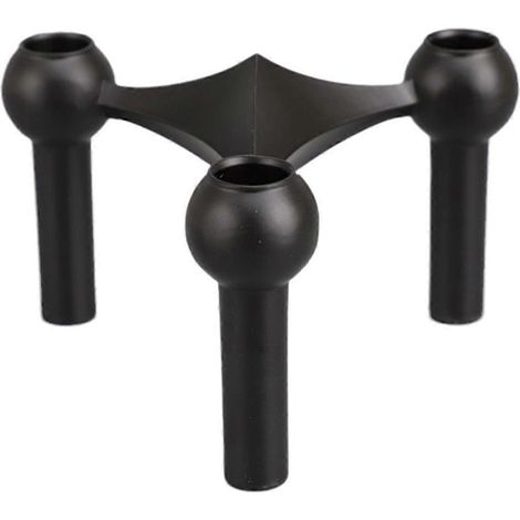 Metallkerzenständer, nordische Molekularstruktur, schwarz (1/5)