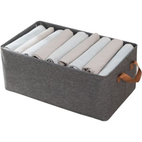 Clothes Storage Bin Foldable Cationic Clothes Organizer with Handle for Bedroom Closet Gray