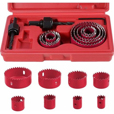 Scies cloches en acier au carbone pour bois, plaque de plâtre, panneaux de densité et métaux non ferreux 19-64 mm Lot de 11 (1/5)