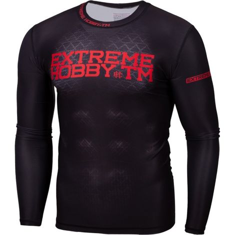 Extreme Hobby Rashguard para hombre, color negro, manga larga, talla M