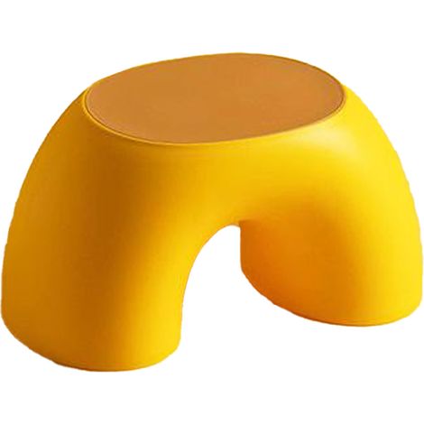 Tabouret Enfant Antidérapant - Escabeau Plastique Multifonction pour Salle de Bain Jaune (1/5)