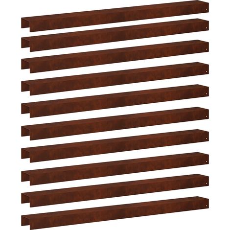 vidaXL Garden Cover Profile 10 pcs 100 x 10 x 5 cm Weathering Steel (1/5)
