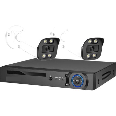 Système de caméra de sécurité domestique Kit de système de caméra de sécurité 8MP Microphone Audio 4K H.265 POE NVR AI couleur nuit caméra de Surveillance à domicile ensemble Xmeye extérieur ( Size : (1/5)