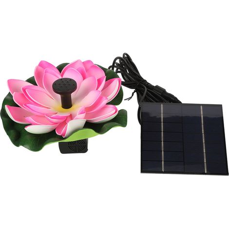 Fontaine solaire flottante en forme de fleur de lotus avec pompe à eau, idéale pour l'aménagement paysager, les bassins à poissons, les jardins, les terrasses et les aquariums (1,4 W). (1/5)