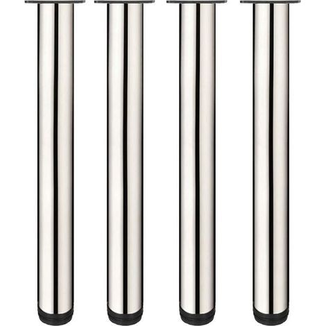 Lot de 4 pieds de meuble réglables en acier inoxydable – Hauteur 50 cm – Installation facile avec vis – Pour tables et canapés (1/5)