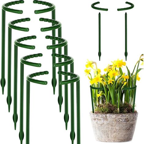 2 supports pour plantes - poteaux de serre en plastique pour bonsaïs/fleurs/verger, supports de jardin avec pinces (1/5)