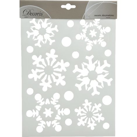 STENCIL PER FINESTRE CON FIOCCHI DI NEVE 20X30CM
